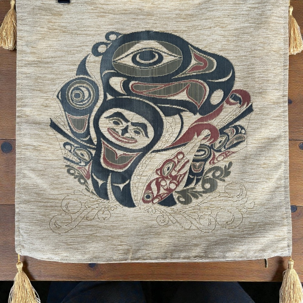 Loom Alaska Vintage Indigenous  Woven 90s Tapestry Pillow Cover Cabin Decor